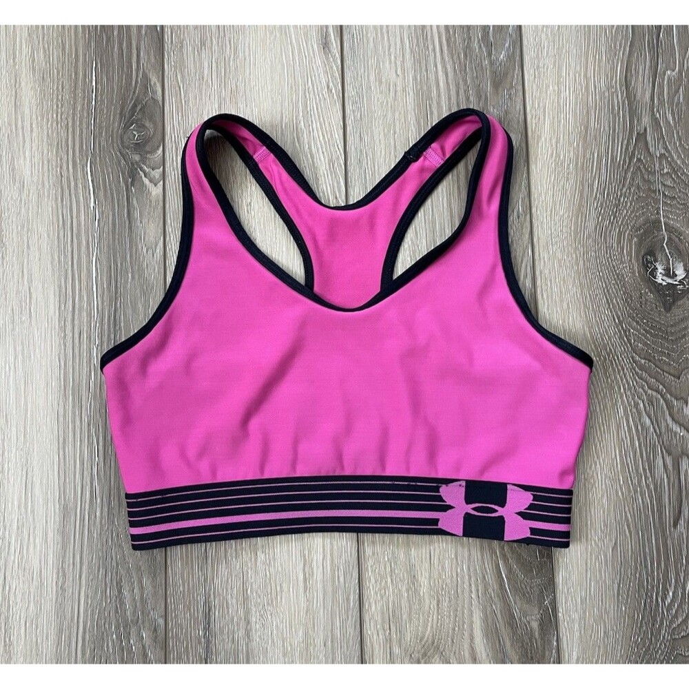 Under Armour Pink Mid-Impact Support HeatGear Sports Bra Sz XS